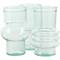 Clear Small Bubble Ribbed Recycled Glass Vase Set
